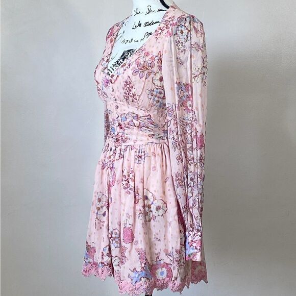 HEMANT & NANDITA Floral Print Button-Front Minidress size S - Picture 8 of 16